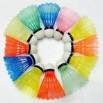 12 Adet Plastik Badminton Topu Renkli RENKLİ