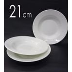 12 Adet Sağlam Beyaz Melamin Çukur Yemek Tabağı 21cm Ev Lokanta Tipi Porsiyon Sulu Yemek Haşlama Kabı