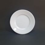 12 Adet Standart Çizgi Melamin Tatlı & Yemek Servis Tabağı 17 cm - Beyaz