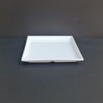 12 Adet Standart Kare Melamin Tatlı & Yemek Servis Tabağı 20 cm - Beyaz