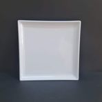 12 Adet Standart Kare Melamin Tatlı & Yemek Servis Tabağı 25 Cm - Beyaz Beyaz