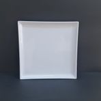 12 Adet Standart Kare Melamin Tatlı & Yemek Servis Tabağı 30 Cm - Beyaz Beyaz