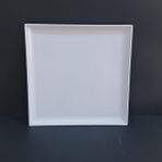 12 Adet Standart Kare Melamin Tatlı & Yemek Servis Tabağı 35 cm - Beyaz