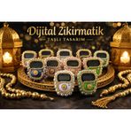 12 Adet Taşlı Dijital Tesbihmatik LED Ekranlı Zikir Sayacı Hafızalı Reset Butonlu Parmak Tipi Tesbihmatik