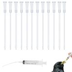 12 adet yavru kuş besleme hortumu, 10 ml şırınga, hortumlu, düğme kanüllü, yem şırıngası, yavru kuşlar, papağanlar, süt, su, ilaçlar, evcil hayvanlar için el besleme aleti, kolay temizlenir
