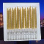 12 Adet Yüksek Kalite Simli Gold Mum 10 cm Simli Gold Pasta Mumu Simli Gold Doğum Günü Mumu Gold Mum