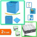 12 Bölmeli Mozaik Desen Organizer + Çok Amaçlı Dolap İçi Düzenleyici Kutu - 2Li Set Zx456