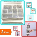 12 Bölmeli Pratik Çekmece Düzenleyici + Dolap İçi Asılabilir Çorap Düzenleyici - 2Li Set F6y0r4