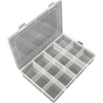 12 Bölmeli Takı Düzenleyici Plastik Kutu, 13X19X3.5CM, 3 Adet - Ahşap - Bej - Siyah