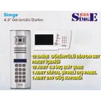 12 Daire Simge Görüntülü Diafon Set - Beyaz