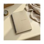 12 Haftalık A5 Beslenme ve Kilo Takip Planlayıcı Defter | Spiralli, Deri Kapaklı, Günlük ve Haftalık Takip | Healthy Journal (Bej) - -- - Option-1