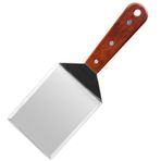 12-inç Paslanmaz Çelik Izgara Spatula, Barbekü, Teppanyaki, Restoran Mutfak Kullanımı için Ahşap Saplı Turners