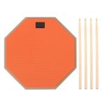 12 inç Sessiz Davul Uygulama Pedi 2 Çifti Drumsticks, Taşınabilir Hafif Slip Slip Anti Drum Pad, Yeni Başlayanlar Için Otantik Çubuk Ribaund (ORANGE)