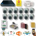 12 Kameralı Set- İnsan Yüz Hareket Algılayan 5Mp Lens 36 Irled 1080P İç Mekan Güvenlik Kamerası Seti D136b