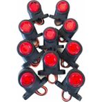 12 Ledli Mini Takoz Lamba Kırmızı-Beyaz