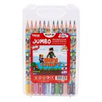 12 Li Jumbo Kuru Boya Kalemi Plastik Kutu 1 Paket Fatih Mini Craft Figürlü 12 Renk Kalın Kuruboya Tam Boy Renkli Kalem