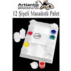 12 Li Şişeli Boya Palet Kabı 1 Paket Kapaklı Şişe Resim Paleti Godeli Sanatsal Plastik Palet Ve Saklama Kabları Akrilik