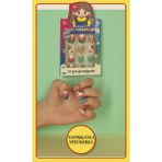 12 Li Yapışkan Stickerlı Renkli Baskılı Çocuk Takma Tırnak Oyuncak Seti - 5- 14 Yaş Arası - Model 32