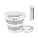 12 Litre Katlanabilir Kova - Akordiyon Katlanır Kova - Araba Kovası - Gri - 32.5 x 27.5 x 6 cm - PP+ TPR