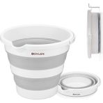 12 Litre Katlanabilir Kova - Akordiyon Katlanır Kova - Gri - 32.5 x 27.5 x 6 cm - Pp+ Tpr