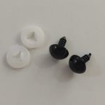 12 mm Vidalı Güvenlik Göz – 5 Çift (10 Adet) Siyah Plastik Oyuncak Göz Seti – Amigurumi, El Yapımı Oyuncak ve Peluş İçin