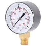 1/2 Örnek Basınç Göstergesi Basınç Göstergesi 1 Adet Yakıt Veya Su Için Basınç Göstergesi 0-4 Bar 0-60 Psi NPT 7X5X3