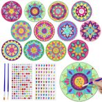 12 paket Diwali parti iyilik DIY zanaat seti Diwali LED mum ışığı Mandalalar bitmemiş ahşap kesikler boya sanat ışık festivali Deepavali boyama zanaat hint yeni yıl dekor etkinlik malzemeleri