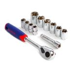 12 Parça Metrik Lokma Takımı, 3/8’’ Cr-V Profesyonel Set