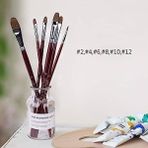 12 Parça Renkli Boya Fırçası Seti, Hobi ve Sanat Için Mükemmel Seçim - Ahşap - Seçenek 1
