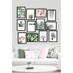 12 Parça Siyah Çerçeve Görünümlü Mdf Tablo Seti 12ARTSSA1, 20 x 30