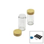 12 PCS TAKIM YUVARLAK CAM BAHARATLIK - TUZLUK BAMBU KAPAKLI (4604)