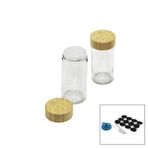 12 PCS TAKIM YUVARLAK CAM BAHARATLIK - TUZLUK BAMBU KAPAKLI (5264)