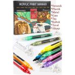 12 Renk Akrilik Markör Keçeli Kalem 1 Adet 12 Li Acrylic Marker Taş Cam Metal Seramik Plastik Tuval Ahşap 0.7-1 cm - Çok Renkli - 0.7 - 1 cm