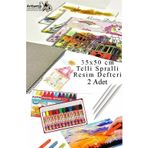 12 Renk Fatih Pastel Boya 35X50 Cm Telli Spralli Resim Defteri Pastel Dağıtma Kalemi 15 Yaprak Resim Defteri Yağlı