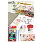 12 Renk Fatih Sulu Boya 25X35 Cm Telli Spralli Resim Defteri Resim Paleti Resim Fırçası Temizleme Kabı Suluboya Okul