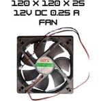 12 V 0.25 Amper Dc Kulucka Makinesi Fanı 12 x 12 x 2.5 cm - Siyah