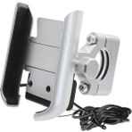 12 V Alüminyum Alaşım Motosiklet Akıllı Telefon Montaj Tutucu Standı Için USB Şarj ile Standı Iphone Xiaomi Samsung 4 6.5 Inç Cep Telefonu | Telefon Tutucular ve duruş - Gümüş