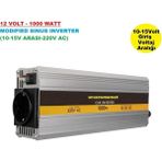 12 Volt - 1000 Watt Modıfıed Sınus Inverter 10-15v Arası-220v Ac