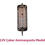 12 Volt 12 Ledli 2.4 Watt Animasyonlu Modül Kırmızı-Mavi Çakar