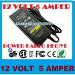 12 VOLT 5 AMPER 5,5-2,5MM UÇLU STANDART ADAPTÖR