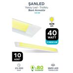 120 Cm 40 Watt Yatay Led Bant Armatür-trafolu Gün Işığı-10 Adet