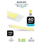 120 Cm 40 Watt Yatay Led Bant Armatür-Trafolu Gün Işığı 100 Adet