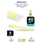120 Cm 40 Watt Yatay Led Bant Armatür-Trafolu Gün Işığı 4 Adet