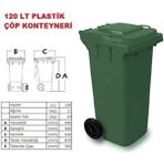 120 Litre Tekerlekli Çöp Kovası Süper Sağlam Çöp Konteyneri Hijyen Koku Sızdırmaz Özel Kapak Yapılı