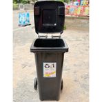 120 Lt Endüstriyel Çöp Konteyner , Çöp Kovası Tse Standartlarına Göre Üretilmiştir ( Hdpe) Malzemeden Birinci Sınıf Parlak Darbeye Dayanıklı - Siyah