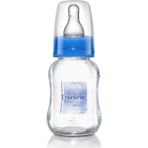 120 ml Mavi Cam Biberon, Sağlıklı ve Güvenli Bebek Beslenmesi Için Ideal - Ahşap - Ceviz