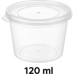 120 ml Şeffaf Plastik Saklama Kabı – Kapaklı & Gıda Dostu - 50 Adet