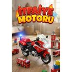 1:20 Ölçekli Sesli Ve Işıklı Oyuncak İtfaiye Motosikleti - Kırmızı Model Motor (Fire Rescue) Vitrin