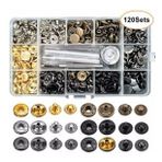 120 Set Karışık Renkli 12.5 MM Metal Çıt Çıt ve Saklama Kutusu