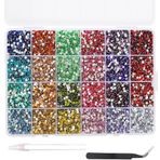 12000 adet tırnaklar için suni elmas, BetterJonny ısı sabitlemeli suni elmaslar, el işi için, 4 mm Nail Art yapay elmaslar, düz arka değerli taşlar, yuvarlak cımbız ve noktalama kalemi, kendin yap el